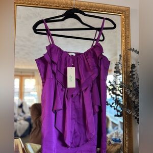 Jade Vibrant Purple Ruffle Blouse